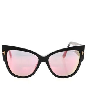 Tom Ford Black Frame Pink Mirrored Cat Eye Sunglasses